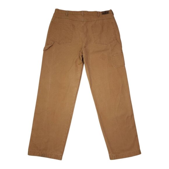 Redhead Mens 40x34 Relaxed Fit Carpenter Work Pants 100% Cotton Brown Tan - Picture 2 of 9